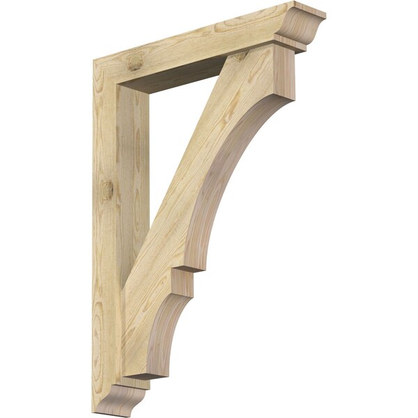 Ekena Millwork Balboa Traditional Rough Sawn Bracket w/ Offset Brace, Douglas Fir, 6"W x 32"D x 44"H BKT0604X32X44BOA01RDF - main